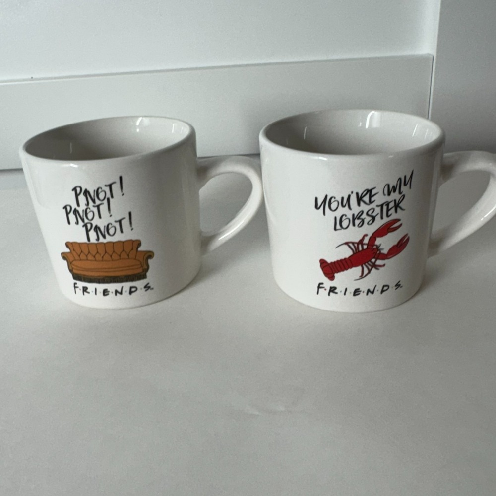 FRIENDS TV Sitcom Set of 2 Coffee Cups Mugs 10 oz White